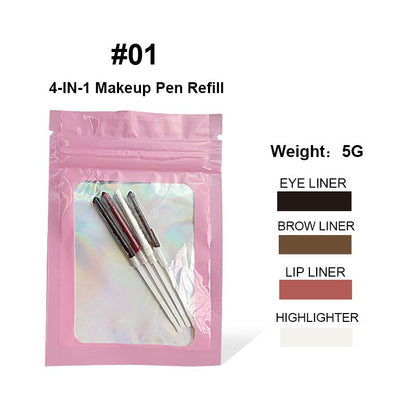 Four-in-one Cosmetic Brush Four-color Highlight Beauty Gym From House 400 Mg Pink Refill