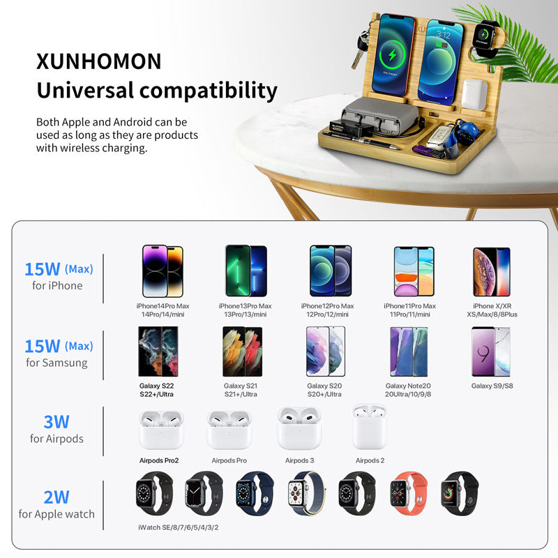 Six-in-one Wireless Charger Mobile Phone Holder Desktop Gadgets Gym From House