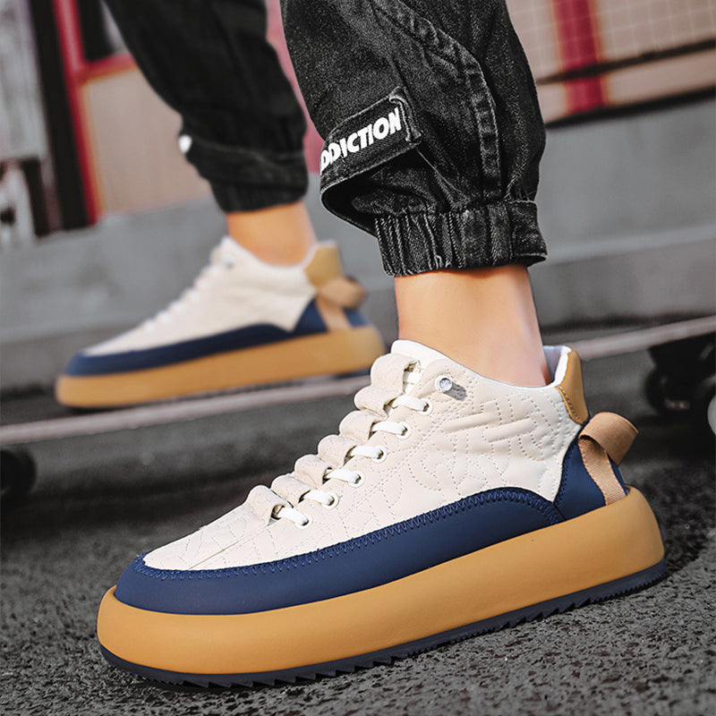 Trendy Color-blocked Sports Shoes Casual Lace Up Sneakers Men Gym From House