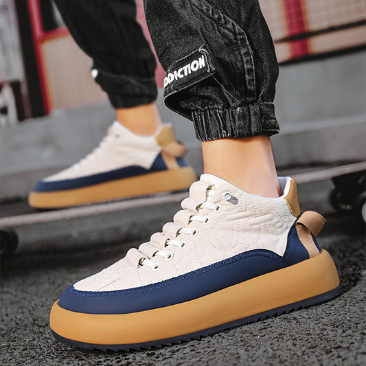Trendy Color-blocked Sports Shoes Casual Lace Up Sneakers Men Gym From House