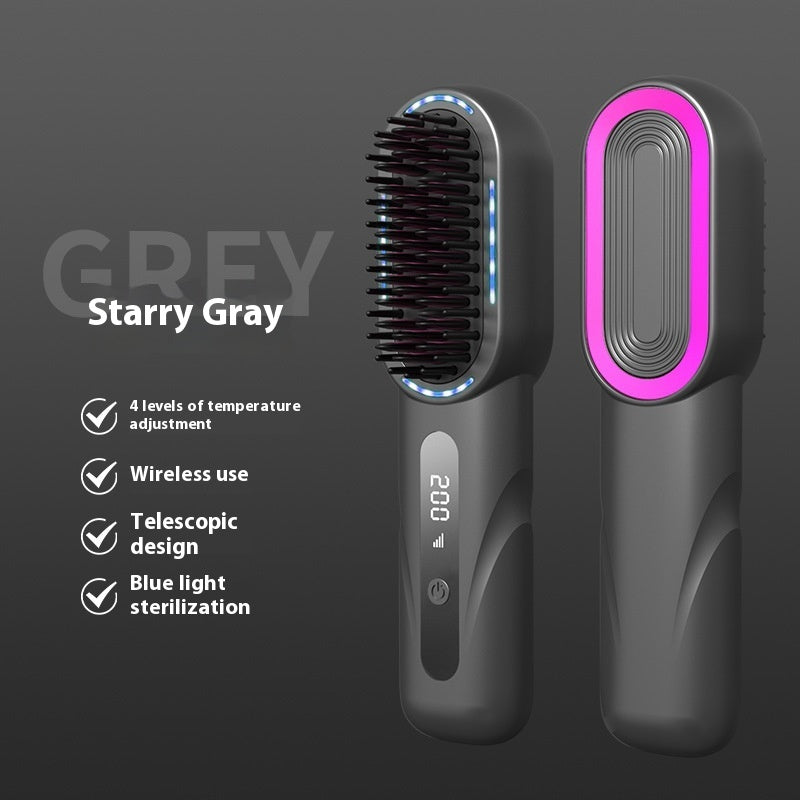 Negative Ion Straight Comb Blue Light Hair Care Beauty dealsniper-net Starry Sky Gray