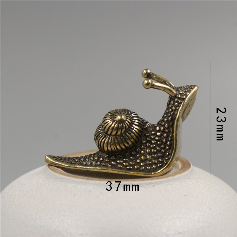 Brass Tea Pet Snail Decoration Pure Copper