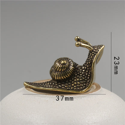 Brass Tea Pet Snail Decoration Pure Copper