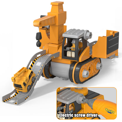 Disassembly And Assembly 4 In One Deformation Scene Engineering Vehicle Sliding Track Crane Excavator Toy Kids dealsniper-net