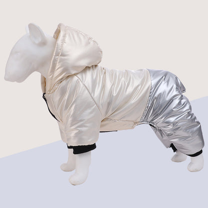 Pet Clothing Waterproof Windproof Dog Four-legged Cotton-padded Clothes Pets dealsniper-net White 2XL