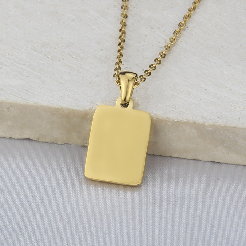 Stainless Steel Square Shell Zodiac Necklace Jewelry dealsniper-net