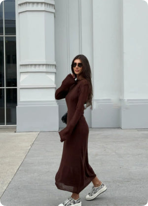 Knitted Hollow-out Dress For Vest Skirt Set Women Women DealSniper.net Coffeecolored sweater Free Size