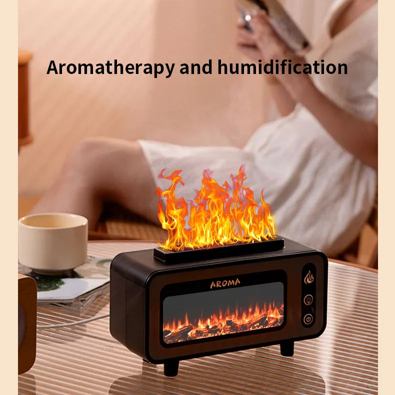 New Design Ultrasonic Flame Humidifier Simulated Fireplace House DealSniper.net