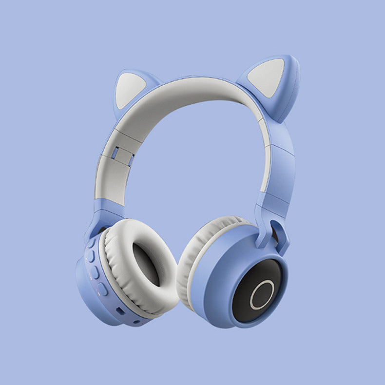 LED Light Cat Ear Headphones Wireless Bluetooth 5.0 Headset Gadgets dealsniper-net Grey blue