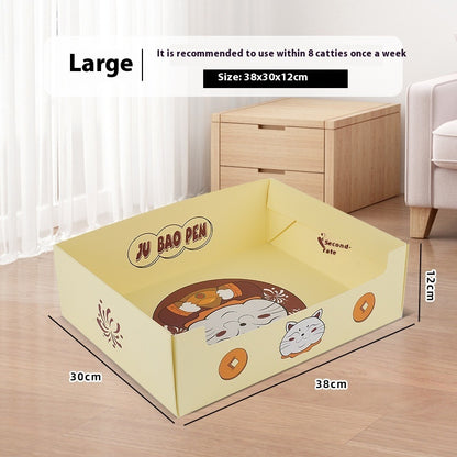 Portable Folding Semi-open Thickened Disposable Litter Box Pets Gym From House Litter Box Large E05 1 Pack