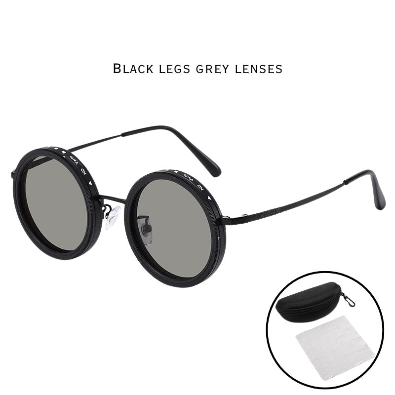 New ND Dimmable Sunglasses Men dealsniper-net BLACK LEGS GREY LENSES
