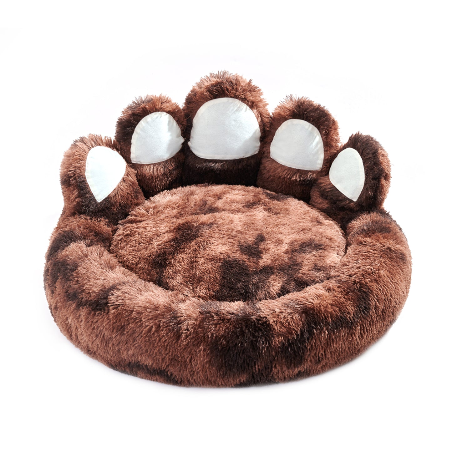 Thickened Warm Kennel For Pets With Bear Paw Shape House - Teddy Kennel With Removable Washable Cat Fluffy Dog Bed Mat For Deep Sleeping - Keeping Warm Pets dealsniper-net Khaki L 70cm