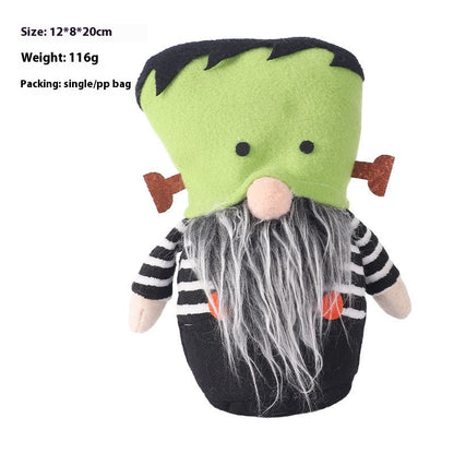 Halloween Decorations Monster Pumpkin Hat Doll Ornaments Holidays DealSniper.net Green 20x8x12