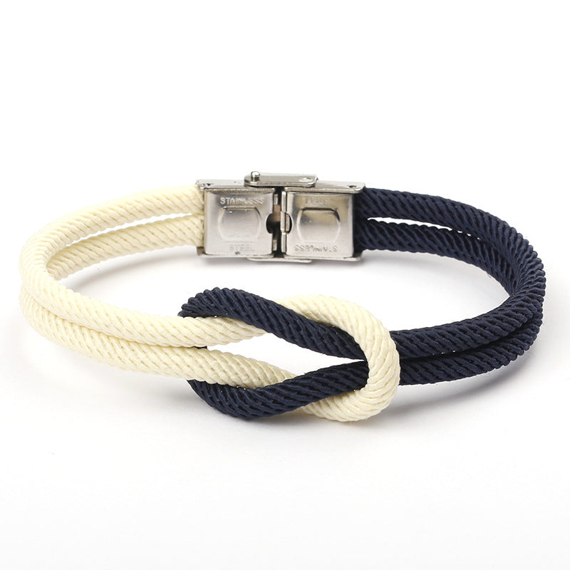 Vintage Anchor Handmade Diy Woven Bracelet Jewelry DealSniper.net Blue White