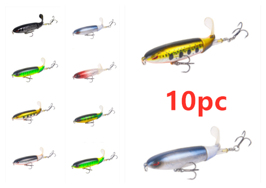 Road Sub-bait Propeller Tractor Hard Bait Floating Water Pencil Lure Bait Outdoor dealsniper-net 10 pc