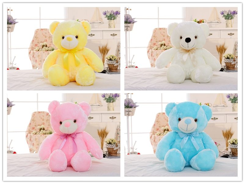 Creative Light Up LED Teddy Bear Stuffed Animals Plush Toy Kids dealsniper-net