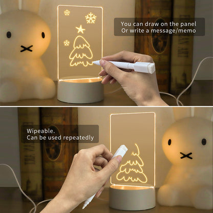 LED Light Note Board Usb Desktop Night Light Home Decor DealSniper.net 2W Vertical Picture 1PCS
