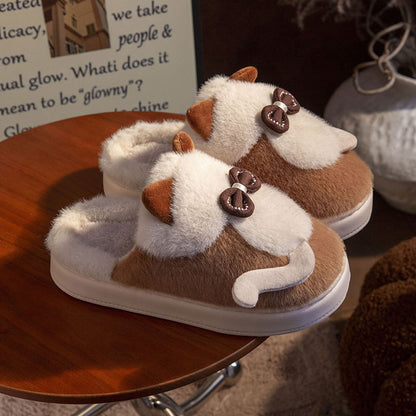 Cute Cat Slippers Fluffy Furry Women Home Platform Slippers Women dealsniper-net Brown 36to37