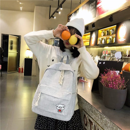 New Fashion Joker Simple Solid Color Backpack Women Gym From House blue