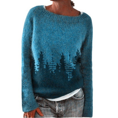 Women's Round-neck Loose Multicolor Fashion Pullover