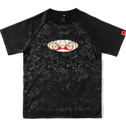 Embroidered Sun Wukong Retro Dragon T-Shirt Men DealSniper.net