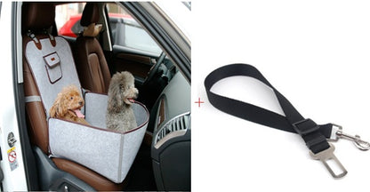 Retro Dual-purpose Pet Car Mat Front Seat Cushion Pets dealsniper-net Gery+70cm Black