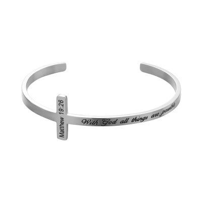 Special titanium steel bracelet with lettering Jewelry dealsniper-net Silver B910