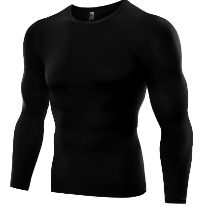 Men's Blank Long Sleeve Compression Top Men dealsniper-net Black L