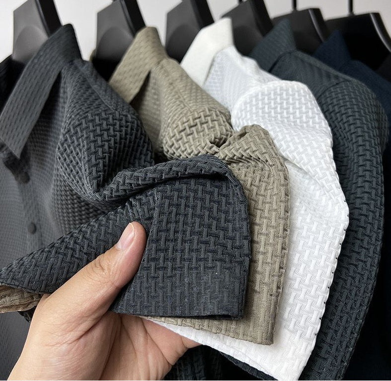 Men's Polo Shirt Mesh Ice Silk Short Sleeve T-shirt Men Gym From House