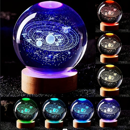 Creative 3D Inner Carving Luminous Crystal Ball Lamp Home Decor dealsniper-net