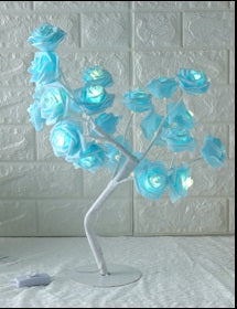 LED Tree Lamp Rose Small Tree Lamp Modeling Lamp Table Lamp Home Decor dealsniper-net White blue EU
