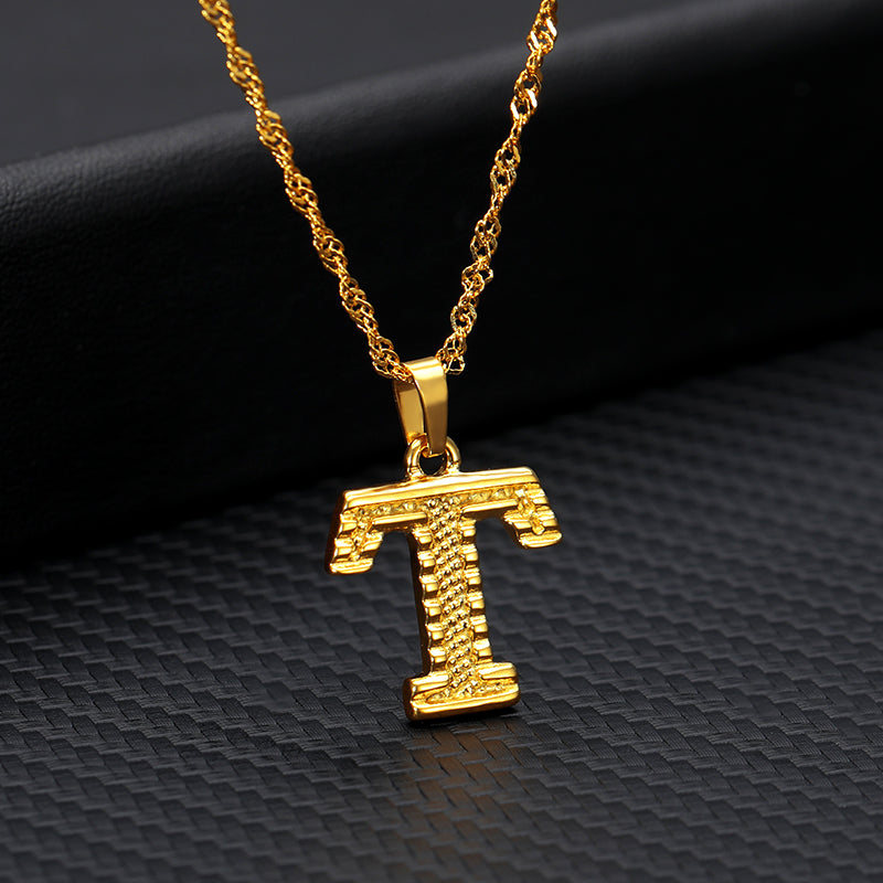 26 letters gold-plated pendant necklace Jewelry dealsniper-net T