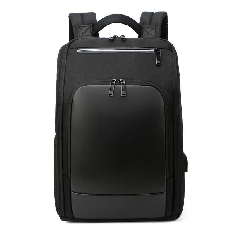 Men On Business Computer Backpack USB Reflective Strip Men DealSniper.net Black