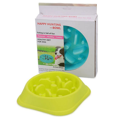 Anti-choke Bowl Plastic Dog Bowl Healthy Feeder Pets dealsniper-net Green A