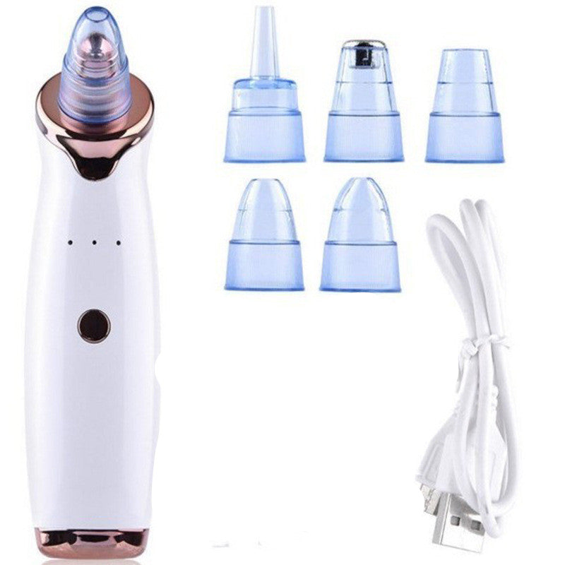 Blackhead Instrument Electric Suction Facial Washing Instrument Beauty Acne Cleaning Blackhead Suction Instrument Health DealSniper.net White