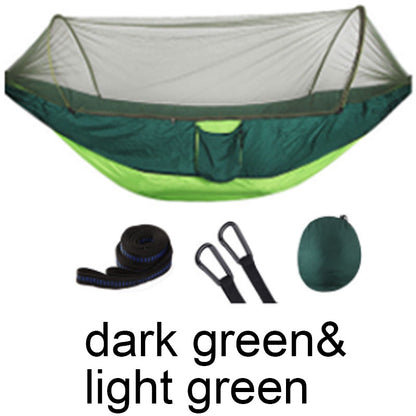 2 Person Portable Outdoor Mosquito Parachute Hammock Outdoor dealsniper-net Dark green light green