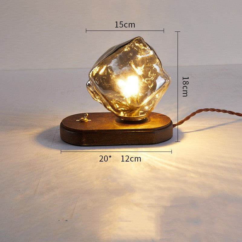 Ice Table Lamp Bedside Decoration Small Night Light Home Decor Gym From House Ashtray lampshade Tricolor light 220V US