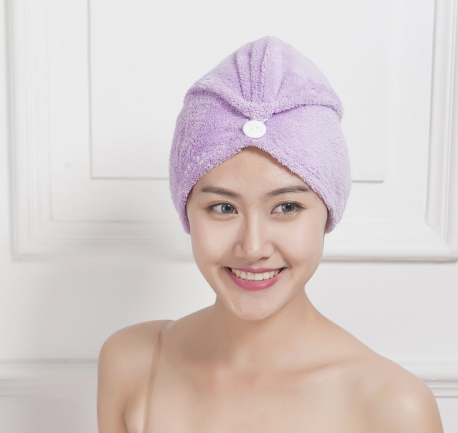 Korean version of coral fleece dry hair cap dry hair towel Women dealsniper-net