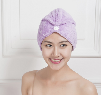 Korean version of coral fleece dry hair cap dry hair towel Women dealsniper-net