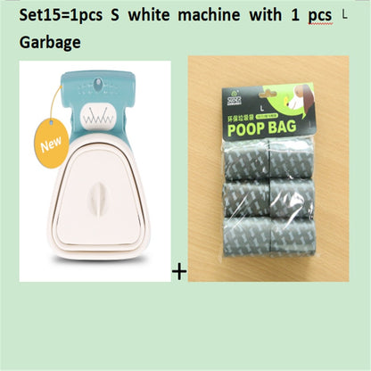 Dog Pet Travel Foldable Pooper Scooper With 1 Roll Pets Gym From House Set 15 WhiteSXL