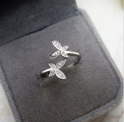 Sterling Silver Adjustable Butterfly Ring Jewelry dealsniper-net