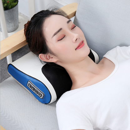 Electric Cervical Massage Pillow Health dealsniper-net Blue white UK