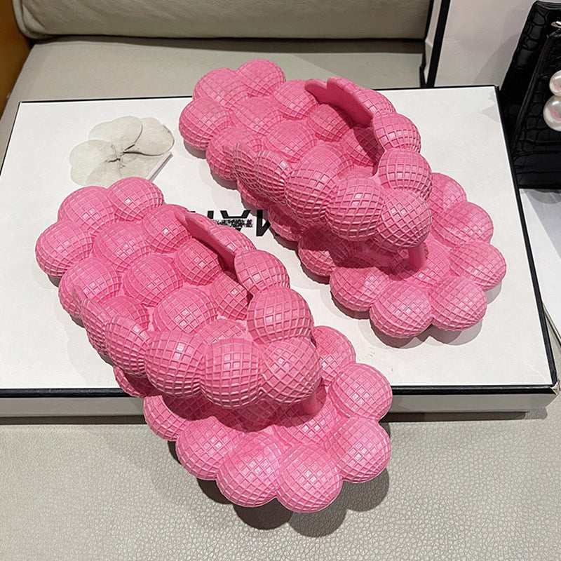 Bubble Slippers Summer Flip-flops Women Indoor Outdoor Flat Sandals Beach Shoes Women DealSniper.net Rose red 36to37
