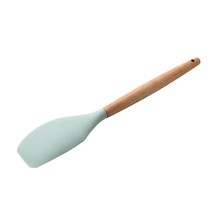 Silicone Kitchenware With Wooden Handle Kitchen dealsniper-net 8style green