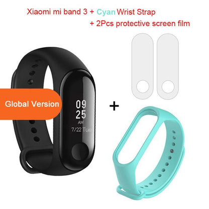 Global Version Xiaomi mi band 3 Fitness Tracker Smart Bracelet Jewelry Gym From House Add cyan wrist strap