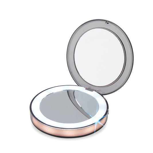 LED Lighted Mini Makeup Mirror 3X Magnifying Compact