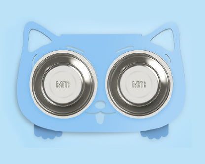 Anti-falling Cat Dog Feeding Water Bowl Pets dealsniper-net Blue Style1