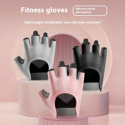 Women's Half Finger Training Thickened Liquid Silicone Fitness Gloves Sports Gym From House