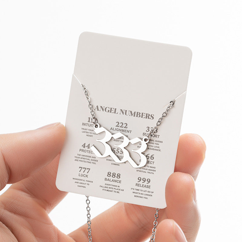 Women's New Angel Lucky Digital Pendant Necklace