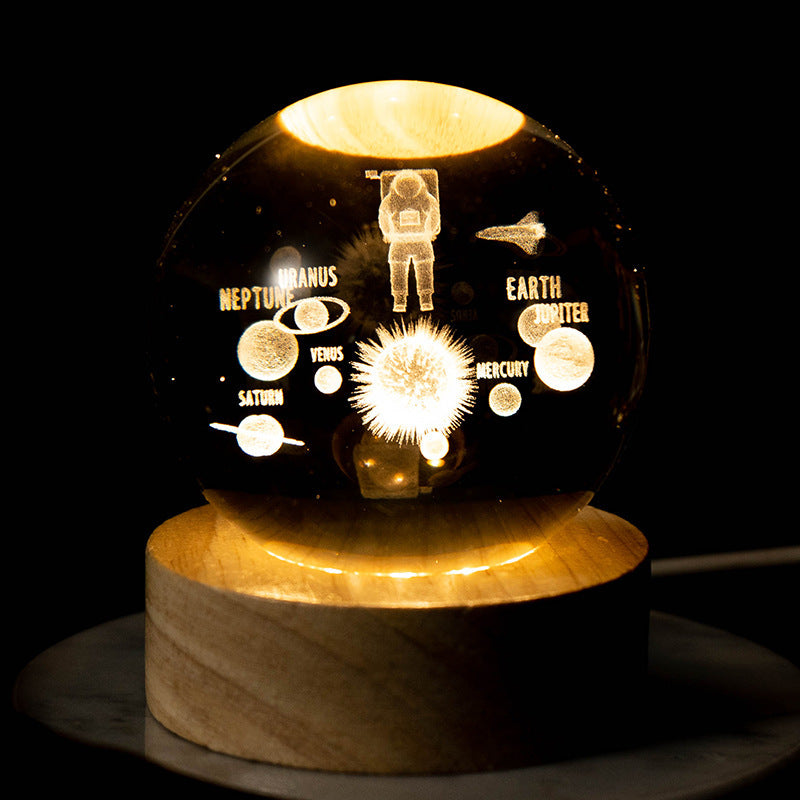 Creative Usb Luminous Crystal Ball Ornaments House DealSniper.net Space astronaut 10cm box packing